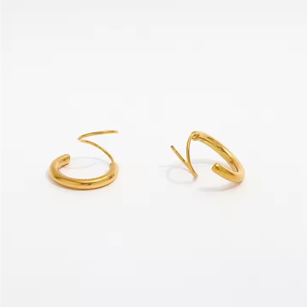 Louise Carter Gold Ripcurl Double Hoop Earrings